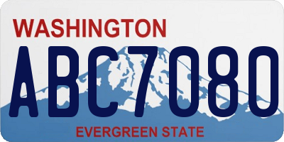 WA license plate ABC7080