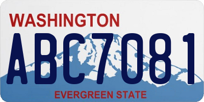 WA license plate ABC7081