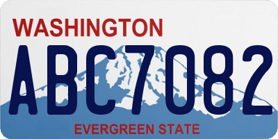 WA license plate ABC7082