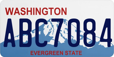 WA license plate ABC7084