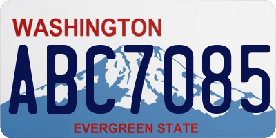 WA license plate ABC7085