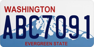 WA license plate ABC7091