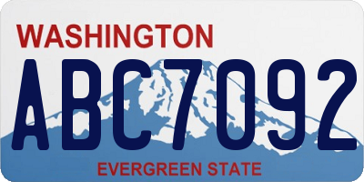 WA license plate ABC7092