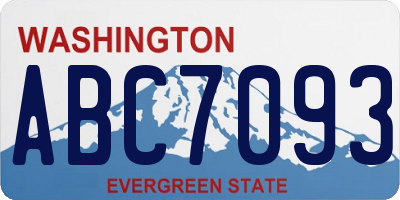 WA license plate ABC7093