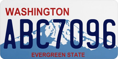 WA license plate ABC7096