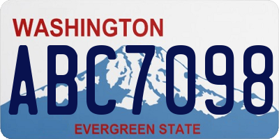 WA license plate ABC7098