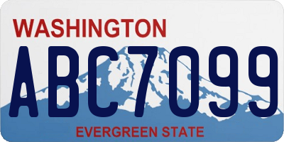 WA license plate ABC7099