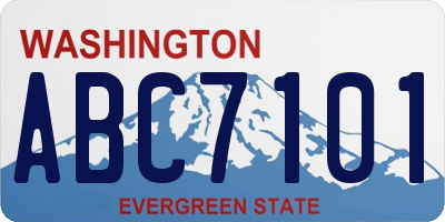 WA license plate ABC7101