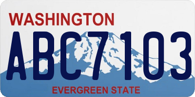 WA license plate ABC7103