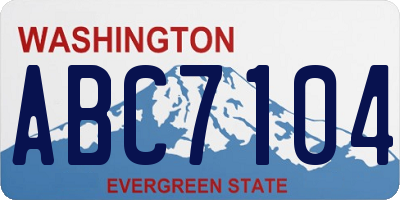 WA license plate ABC7104