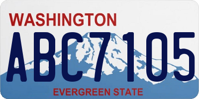 WA license plate ABC7105