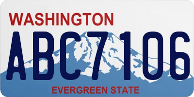 WA license plate ABC7106