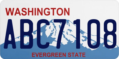 WA license plate ABC7108