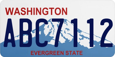 WA license plate ABC7112