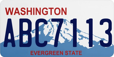 WA license plate ABC7113