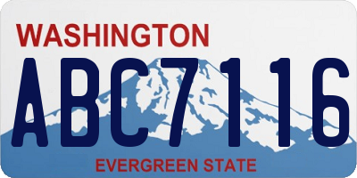 WA license plate ABC7116