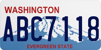 WA license plate ABC7118