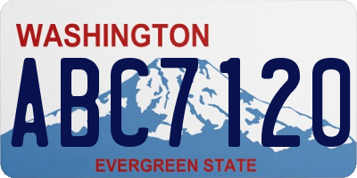 WA license plate ABC7120