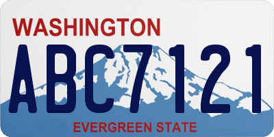 WA license plate ABC7121