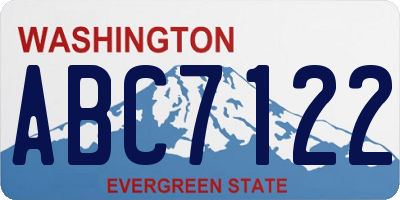 WA license plate ABC7122
