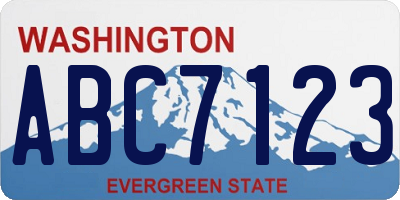 WA license plate ABC7123