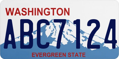 WA license plate ABC7124
