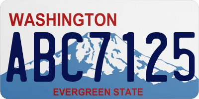 WA license plate ABC7125