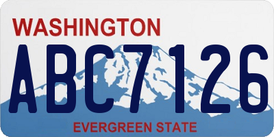 WA license plate ABC7126