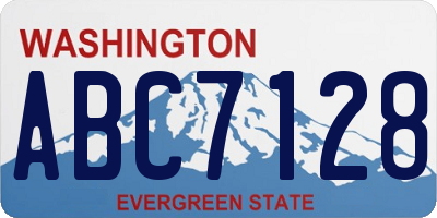 WA license plate ABC7128
