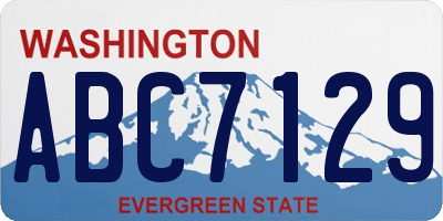 WA license plate ABC7129