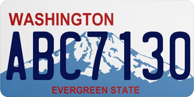 WA license plate ABC7130