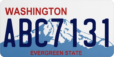 WA license plate ABC7131