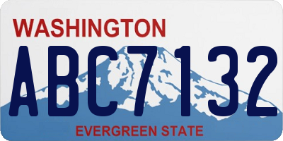 WA license plate ABC7132