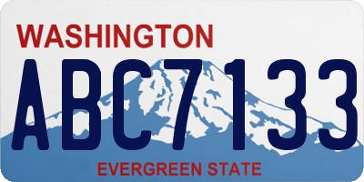 WA license plate ABC7133