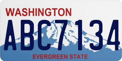 WA license plate ABC7134