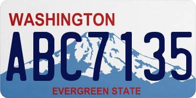WA license plate ABC7135
