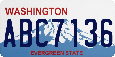 WA license plate ABC7136