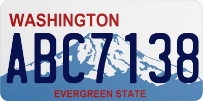 WA license plate ABC7138