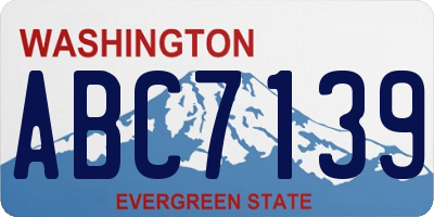 WA license plate ABC7139