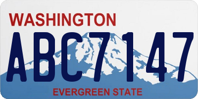 WA license plate ABC7147
