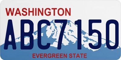 WA license plate ABC7150