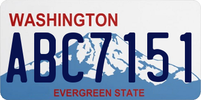WA license plate ABC7151