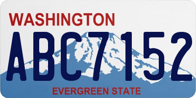 WA license plate ABC7152
