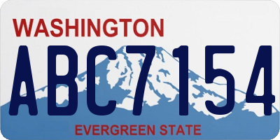 WA license plate ABC7154