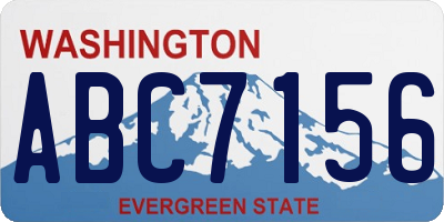 WA license plate ABC7156