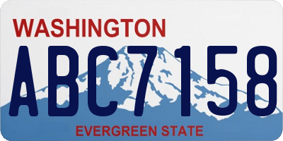 WA license plate ABC7158