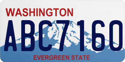 WA license plate ABC7160