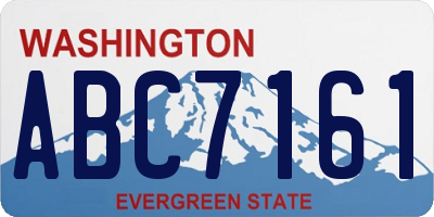 WA license plate ABC7161