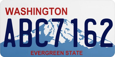WA license plate ABC7162