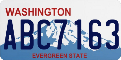 WA license plate ABC7163